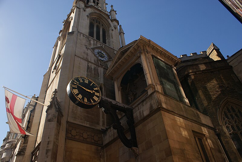 File:View of a clock on St Dunstan in the West church from Fleet Street - geograph.org.uk - 5117382.jpg