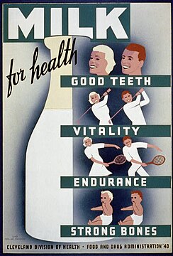 Federal Art Project poster promoting milk drinking in Cleveland (1940)