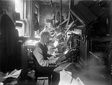 Typesetters working on linotype machines at the Waterford News, 29 July 1938 Waterford News July 29, 1938.jpg