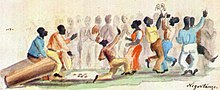 Dancas negras ("Black Dances"), record from 1851, watercolor by Herrmann Wendroth Wendroth - Dancas de negros.jpg