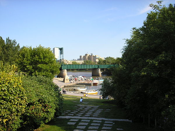 Junction of the Red and Assiniboine rivers in Downtown Winnipeg