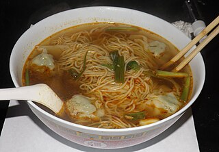Wonton noodles Cantonese noodle dish