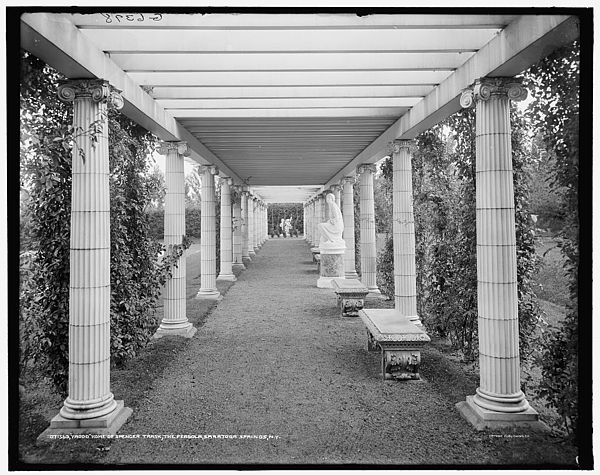 Pergola in Yaddo's gardens, photographed c. 1900–20