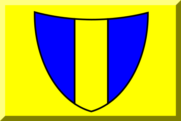 File:Yellow flag with blue-yellow-blue shield.svg