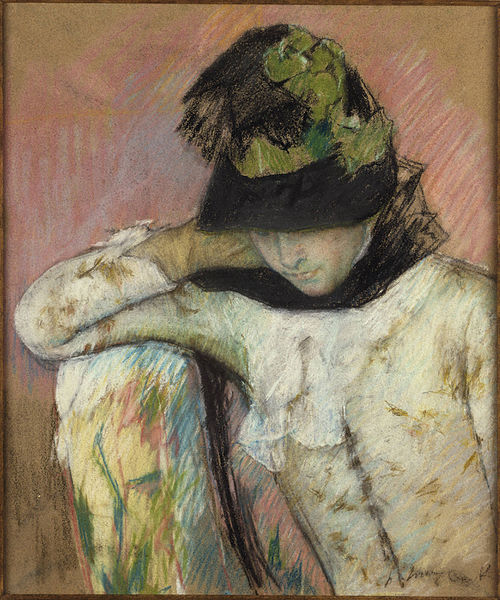 Young Woman in a Black and Green Bonnet, c. 1890, Princeton University Art Museum