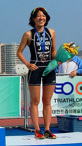 Yūko Takahashi beim Triathlon Weltcup in Tongyeong, 2015