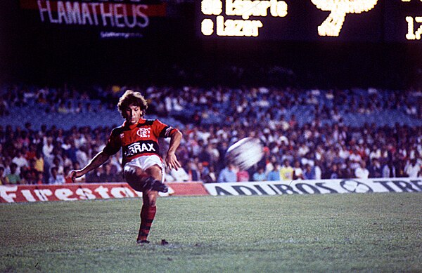 Zico played for Flamengo from 1971 to 1983 and 1985–89, setting several records for the club.