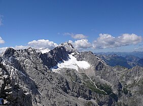 Jubiläumsgrat is part of the Zugspitze massif, Germany/Austria