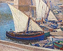 Barques de pêche à Collioure (Fishing boats in Collioure) by Henri Martin in Musée Toulouse-Lautrec