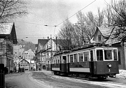 Ce 2/2 Nr. 3 und ein weiterer Ce 2/2 in Heerbrugg bereit für die Fahrt nach Diepoldsau