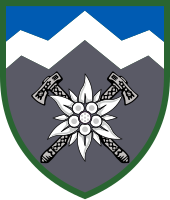 Coat of arms of the 10th Independent Mountain Assault Brigade 10th Mountain Assault Brigade Insignia (UA).svg