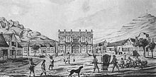 Greenmarket Square in 1762 with the Old Town House in the background. 1762 Rach Greenmaqrket Square.jpg