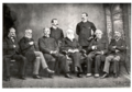 1885 - Seen sitting on the far right with the founding members of the American Historical Association