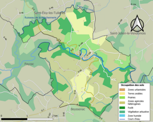 Kleurenkaart met landgebruik.