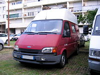 Front view (from the left side) of a 1991-1994 Ford transit campervan