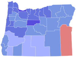 1998 United States Senate election in Oregon results map by county.svg