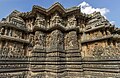 View of stellate form of shrine outer wall at the Hoysaleshwara Temple