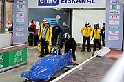 Deutsch: Bob-Europacup 2018/19; Station 1 in Altenberg, 2er-Rennen Nummer 1, Lauf 1 English: Bobsleigh Europe Cup 2018-19 in Altenberg - 2-man Race 1, first run