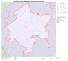 Map of Massachusetts House of Representatives' 11th Hampden district, 2013. Based on the 2010 United States census. 2013 map 11th Hampden district Massachusetts House of Representatives DC10SLDL25112 001.png