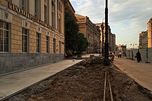 2016 roadworks in Mokhovaya Street and Manezhnaya Square (31391625925).jpg