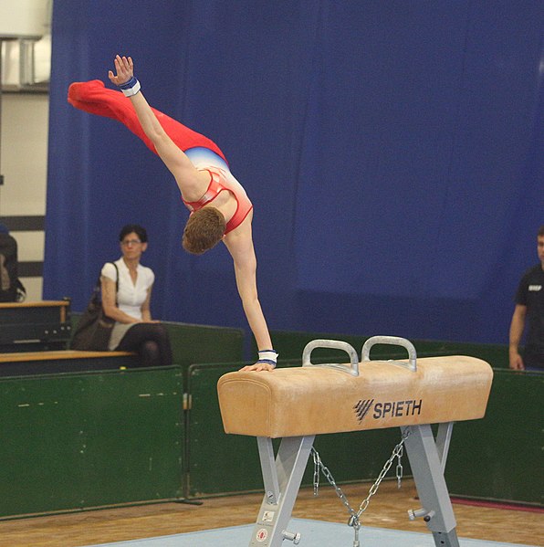 File:2019-05-25 Budapest Cup age group I all-around competition pommel horse (Martin Rulsch) 015.jpg