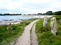 "Pierres debout" le long du sentier littoral GR 34 à l'ouest de la plage de Trévignon.