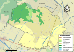 Kolorowa mapa przedstawiająca użytkowanie gruntów.