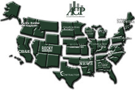 map of territory covered by each of the 13 ACP magazines and Construction Bulletin (owned by RBI) ACP Map.jpg