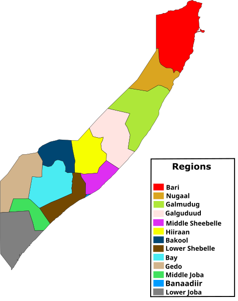 File:A map of Somalia regions.svg