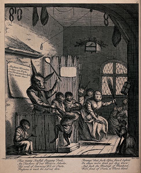 File:A schoolroom with animals as teachers and pupils. Engraving Wellcome V0040702.jpg