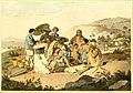 Đàn ông và đàn bà đội nón Nghệ ở một bãi biển Đà Nẵng, 1793
