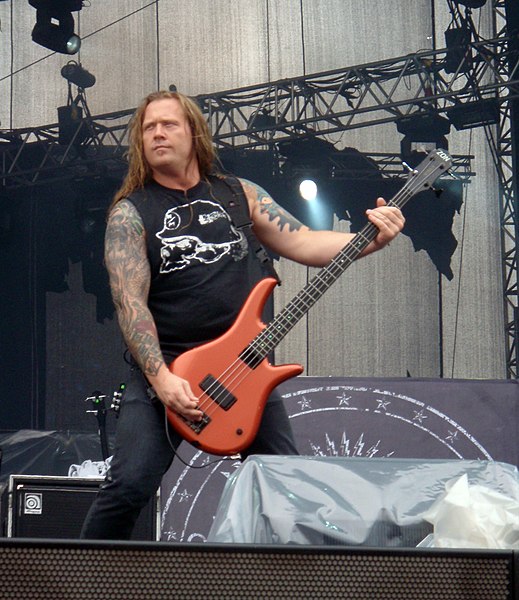 Adam Duce from Machine Head performing at 2009 Sonisphere Festival in Kirjurinluoto, Pori, Finland