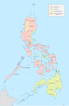 Administrative Division of the Philippine Archipelago, 1898. Administrative Divisions of the Philippines (1899).svg