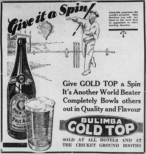 File:Advertisment for Bulimba Gold Top beer, 1933 (22195663324).jpg