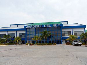 Airside view of Jardines del Rey Airport terminal, June 2014.jpg