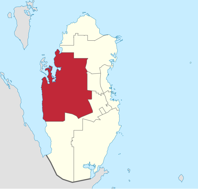 Mapa do Catar com Al-Shahaniya em destaque