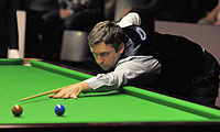 Deutsch: Bild aufgenommen in Berlin während des German Masters im Snooker 2014. Alan McManus. English: Picture taken in Berlin during the Snooker German Masters in 2014. Alan McManus.