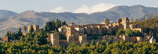 The Alcazaba of Málaga from the sea.