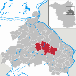 Amt Neuhardenbergs läge i Landkreis Märkisch-Oderland, Brandenburg.