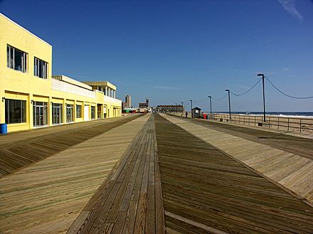 Scenes where Rourke and Wood's characters try to bond were filmed on the Asbury Park boardwalk.