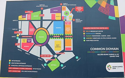 The map of the GBK during the 2018 Asian Games