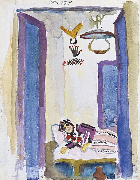 File:August Macke - Eine Frau auf einem Divan (1914).jpg