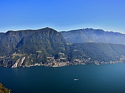 Monte Sighignola and Monte Generoso, a view from Monte San Salvatore,