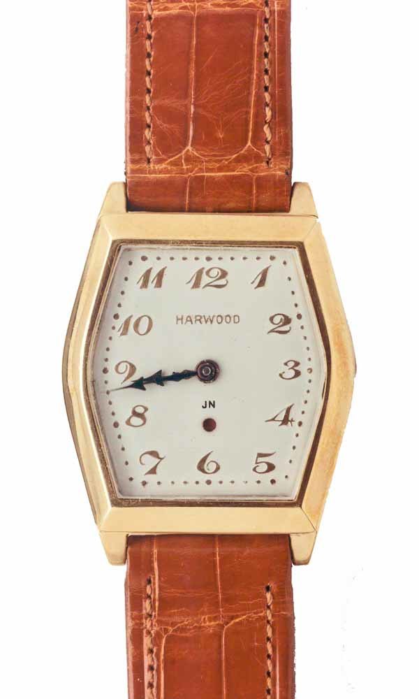 First automatic wristwatch, Harwood, ca. 1929 (Deutsches Uhrenmuseum, Inv. 47-3543)