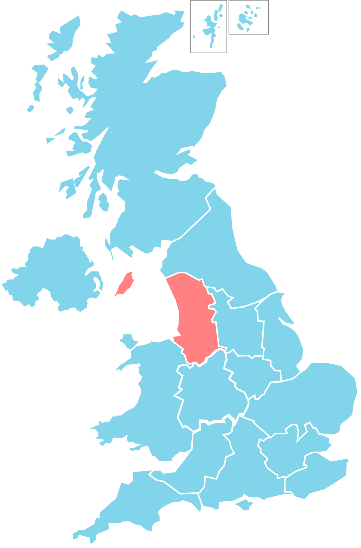 West north uk of map North West