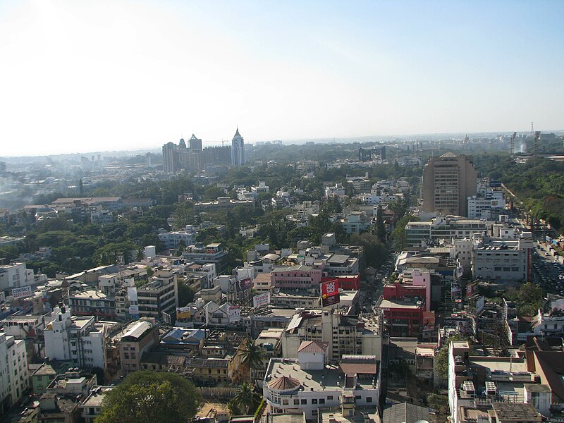 File:Bangalore Aerial view from MG road Utility Building 3.jpg