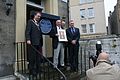 Unveiling a plaque to John Henry's father