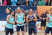 Deutsch: Beachhandball Europameisterschaften 2019 (Beach handball Euro); Tag 6: 7. Juli 2019 – Männerfinale, Dänemark-Norwegen 2:0 (25:18, 19:16) English: Beach handball Euro; Day 6: 7 July 2019 – Men's Final – Denmark-Norway 2:0 (25:18, 19:16)