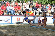 Deutsch: Beachhandball Europameisterschaften 2019 (Beach handball Euro); Tag 4: 5. Juli 2019 – Frauen, Viertelfinale, Spanien-Ungarn 1:2 (14:16, 26:16, 2:5) English: Beach handball Euro; Day 4: 5 July 2019 – Quarter Final Women – Spain-Hungary 1:2 (14:16, 26:16, 2:5)