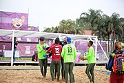 Deutsch: Beachhandball bei den Olympischen Jugendspielen 2018; Tag 6, 12. Oktober 2018; Jungen, Platzierungssspiel Ränge 7-8 – Venezuela-Italien 2:0 English: Beach handball at the 2018 Summer Youth Olympics at 12 October 2018 – Boy's Placement Match 7-8 – Venezuela-Italy 2:0